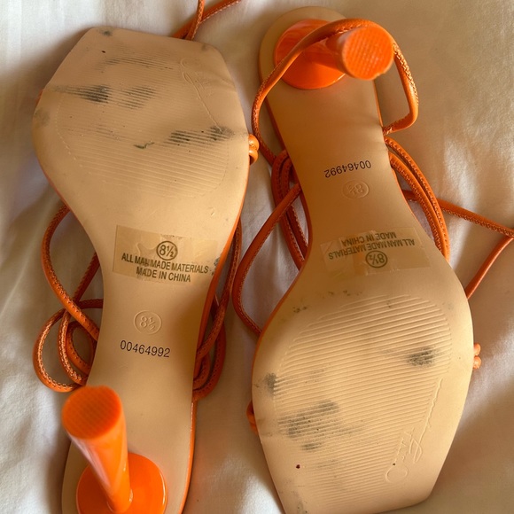 EGO orange lace up block heels - Picture 6 of 7